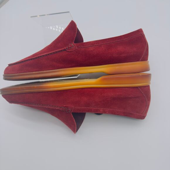 Loro Piana Summer Walk Men's Dried Red Suede Loafers Size 42/9 - Picture 8 of 14